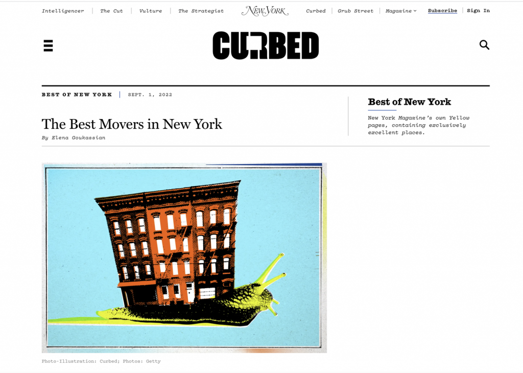 curbed article about the best movers in New York